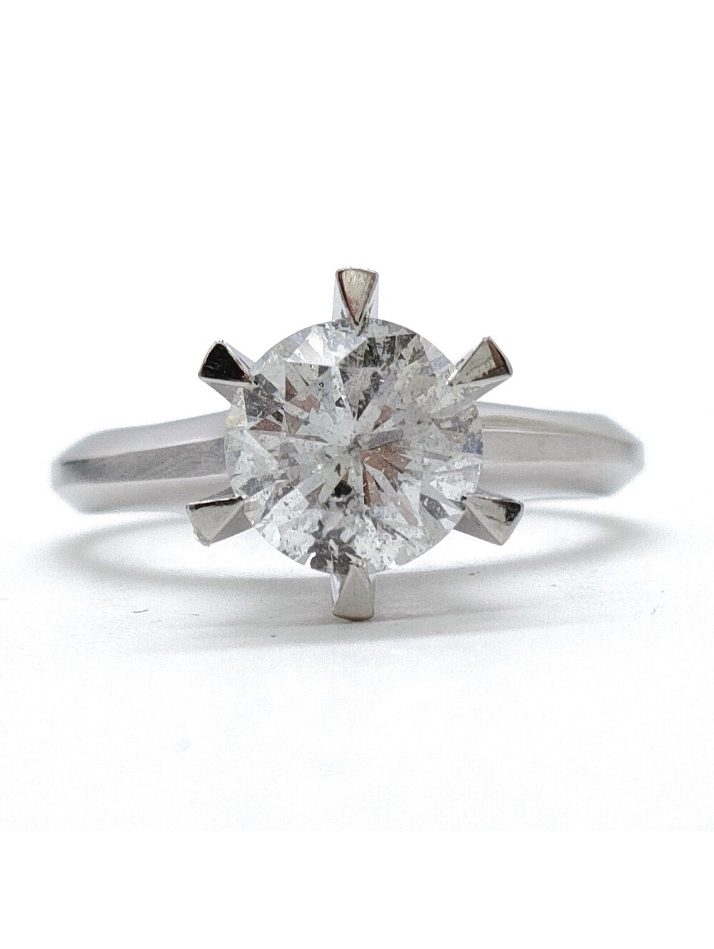 Jewelry Ring Natural Diamond 1.52ct Platinum 4110787